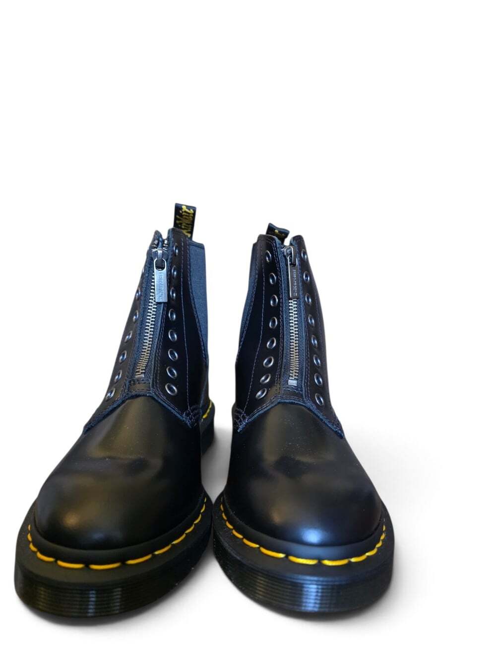 Dr. Martens 1460 Gusset Polished Smooth Zip Chelsea Boots Black Women 7 - Picture 12 of 16